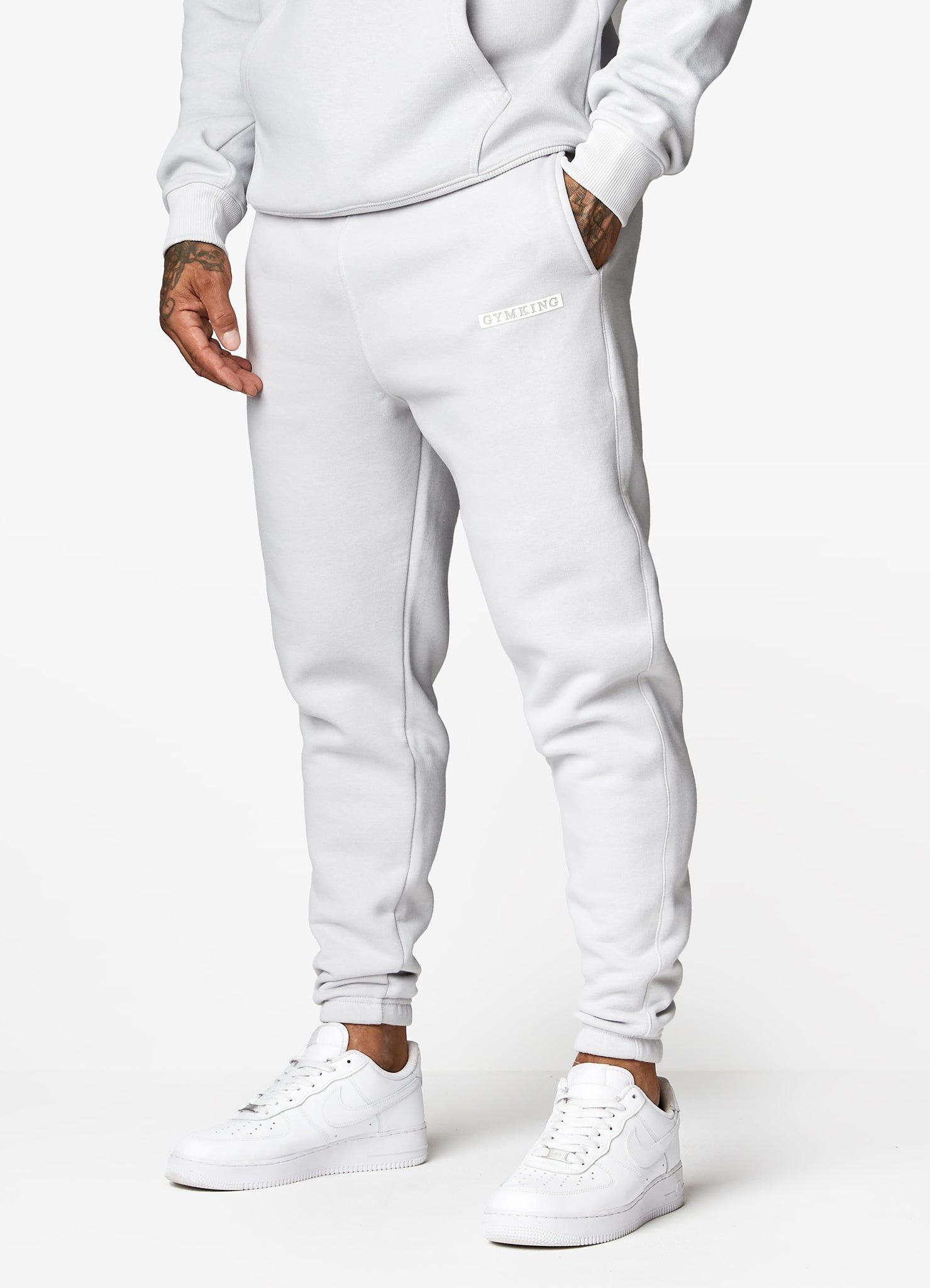 Gym King Box Logo Tracksuit - Light Grey sold by The Gym King product image thumbnail 4