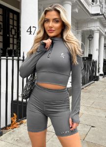 Gym King Dynamic Ls Crop - Steel Grey sold by The Gym King