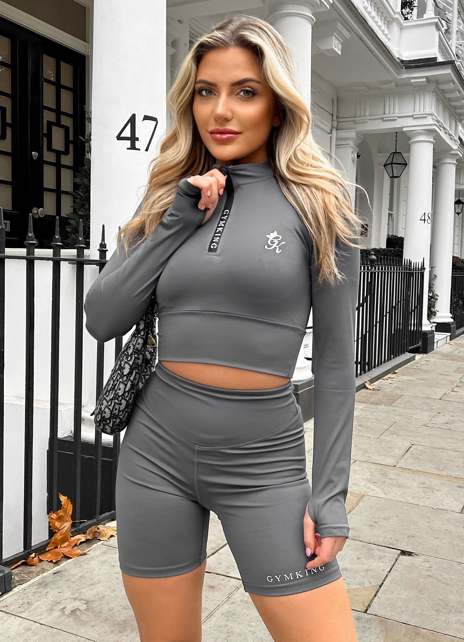 Gym King Dynamic Ls Crop - Steel Grey sold by The Gym King