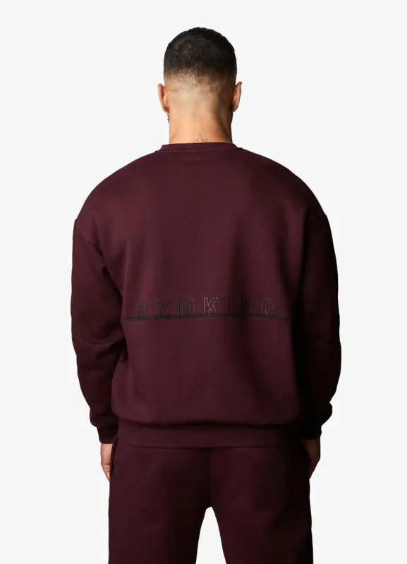 Gym King Outline Print Sweatshirt - Burgundy sold by The Gym King