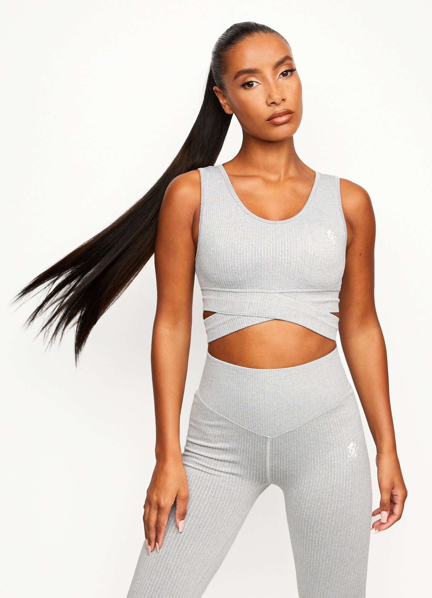 Gym King Balance Rib Bra - Mid Grey Marl sold by The Gym King product image thumbnail 4