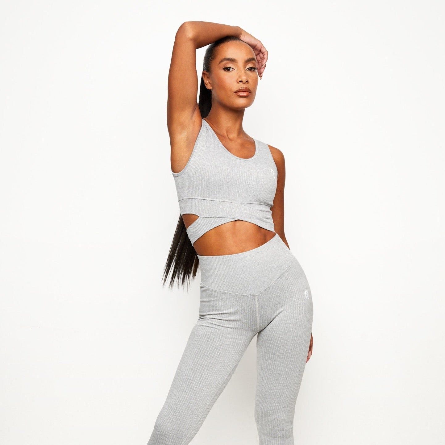 Gym King Balance Rib Bra - Mid Grey Marl sold by The Gym King product image thumbnail 2