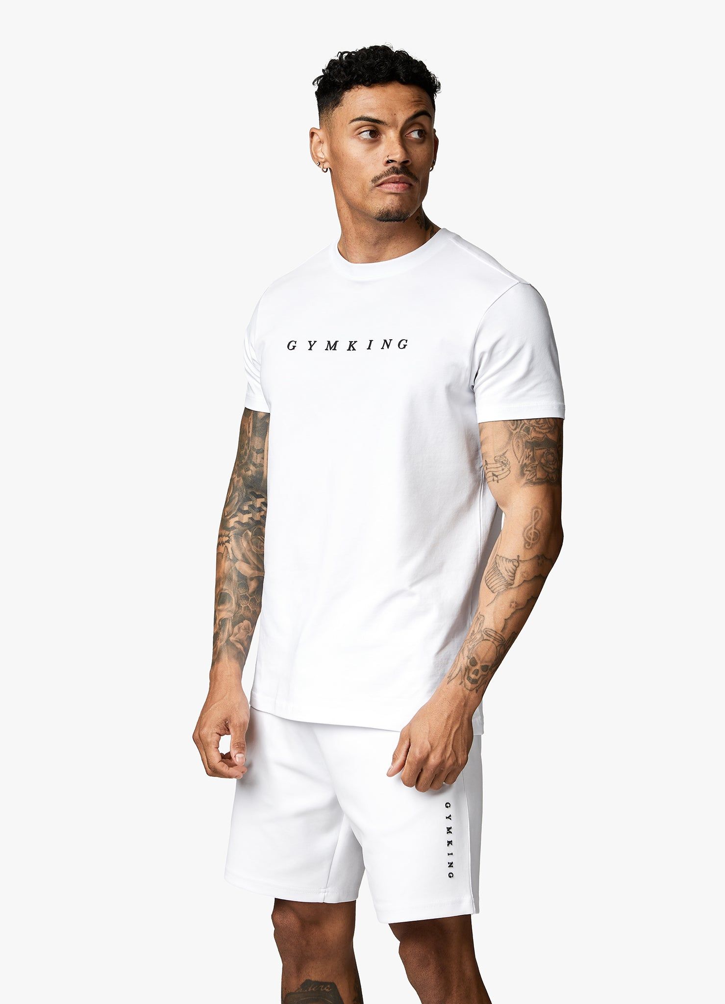 Gym King Linear Print Tee - White sold by The Gym King