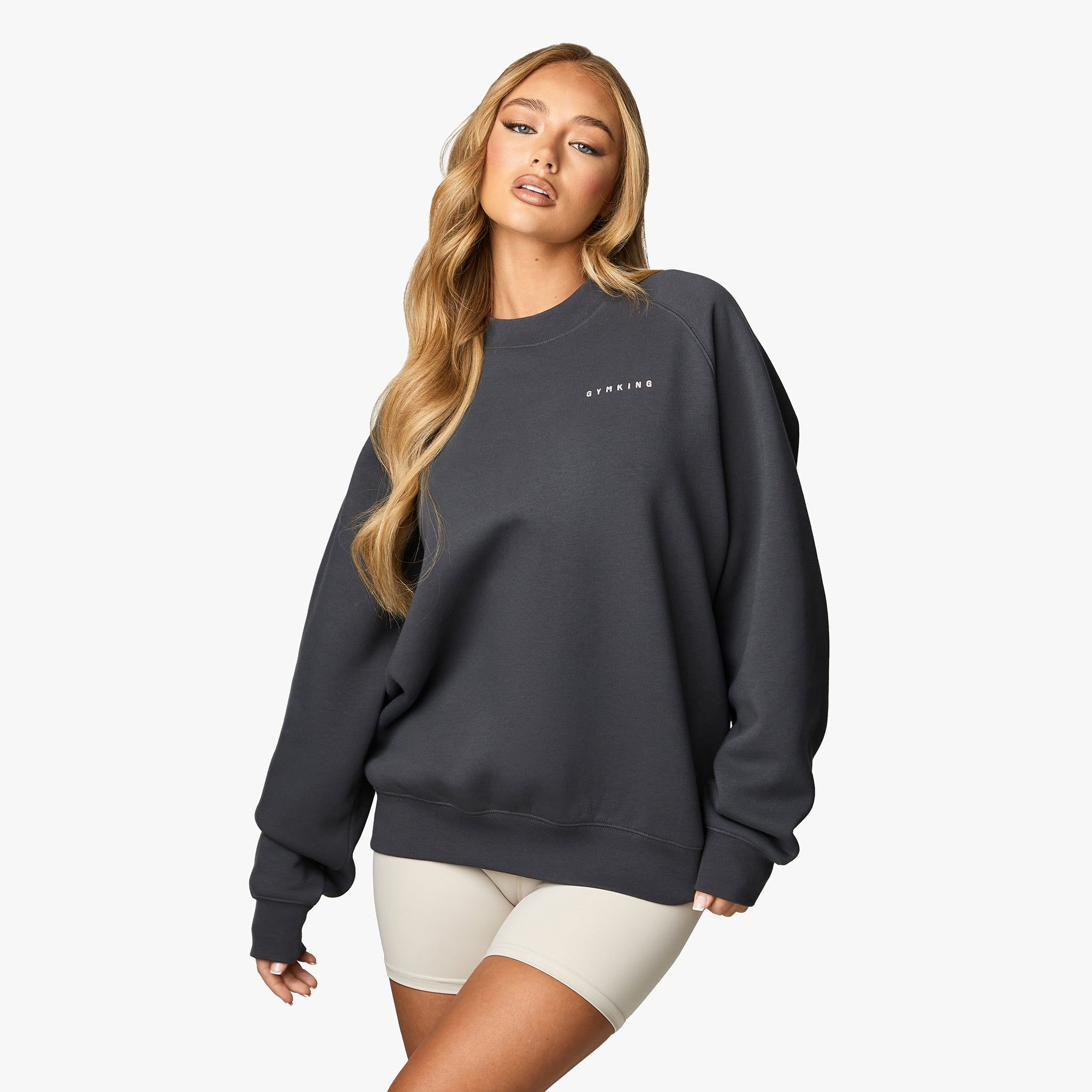 Gym King Powered By Belief Sweatshirt - Oyster Grey sold by The Gym King product image thumbnail 2