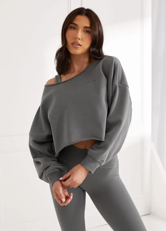 Gym King Move Your Way Crop Sweatshirt  - Dark Sage sold by The Gym King