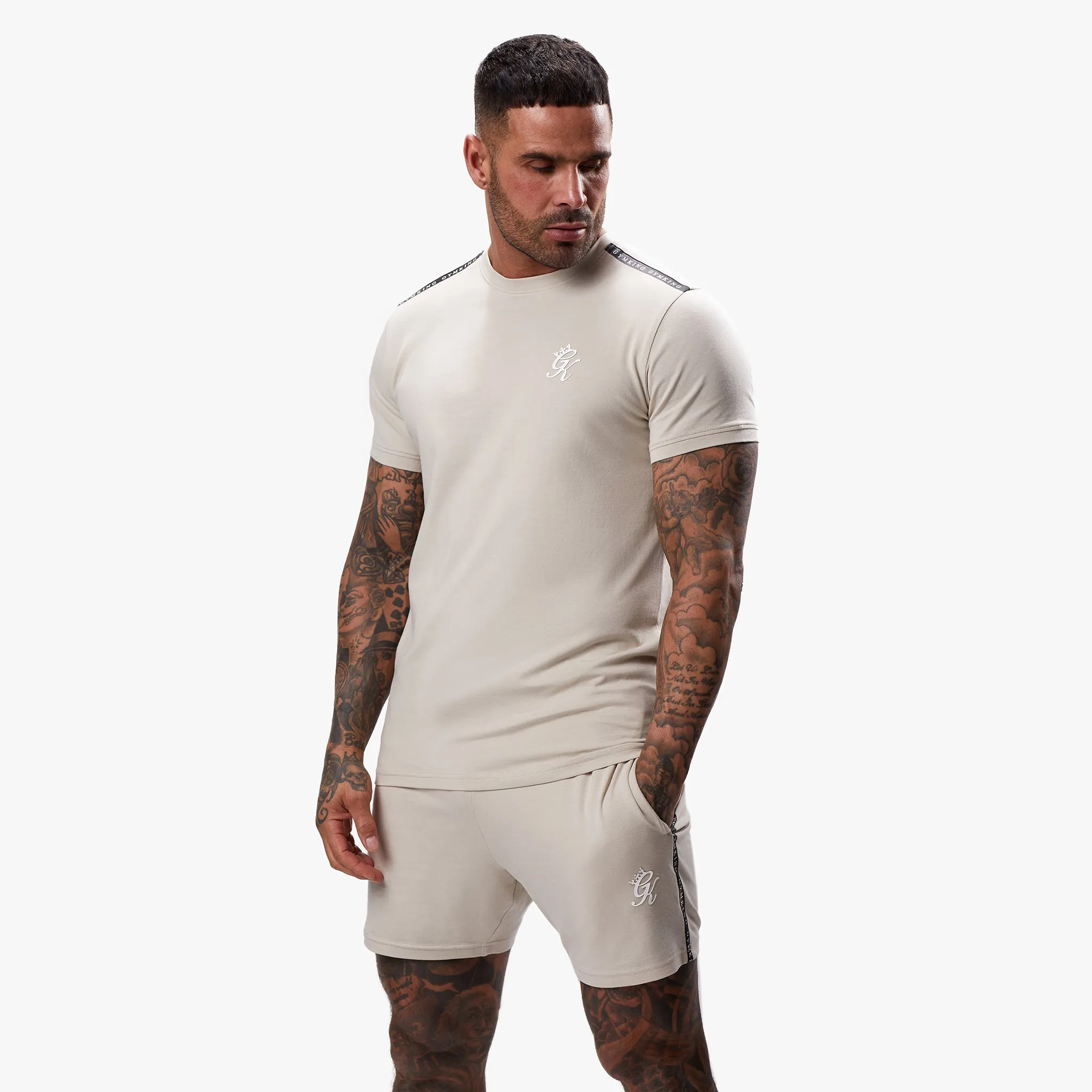 Gym King Taped Jersey Tee - Light Stone sold by The Gym King product image thumbnail 2