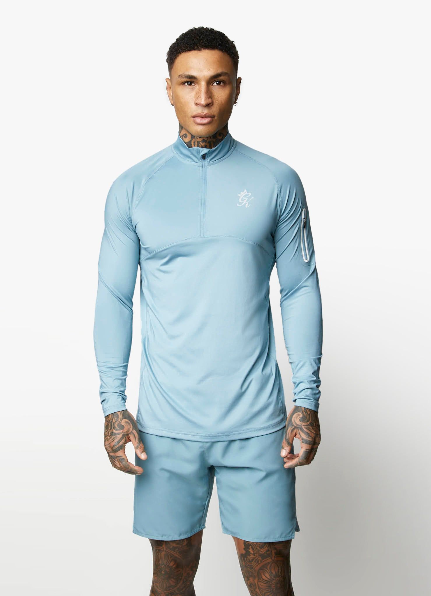 Gym King Contrast Flex 1/4 Zip - Smoke Blue sold by The Gym King product image thumbnail 10