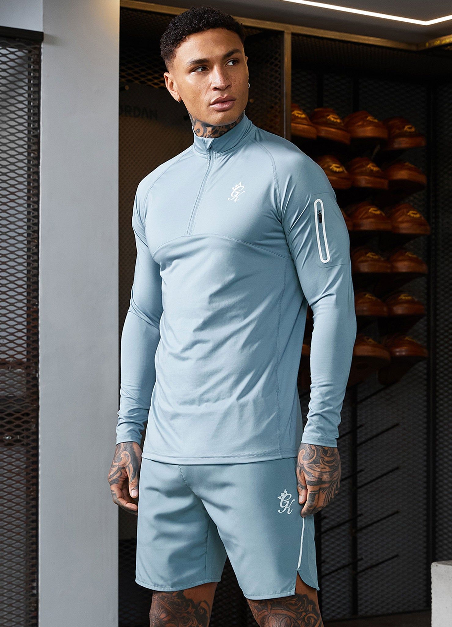 Gym King Contrast Flex 1/4 Zip - Smoke Blue sold by The Gym King product image thumbnail 3