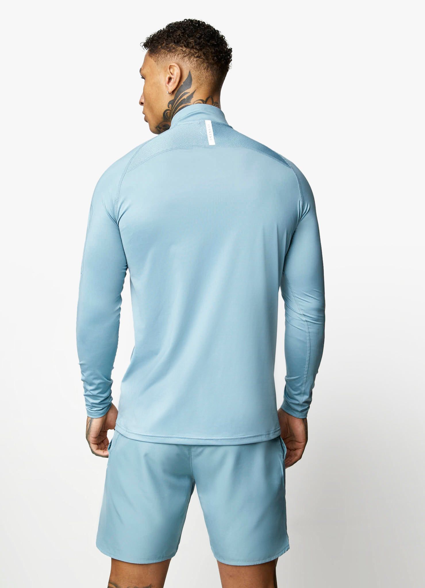 Gym King Contrast Flex 1/4 Zip - Smoke Blue sold by The Gym King product image thumbnail 8