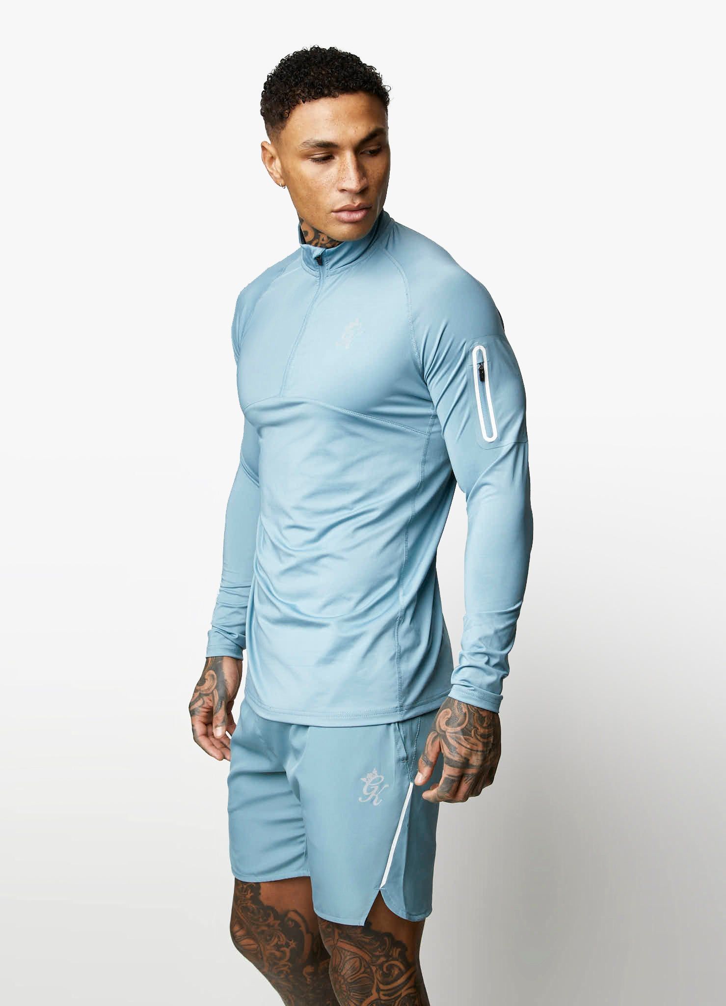 Gym King Contrast Flex 1/4 Zip - Smoke Blue sold by The Gym King product image thumbnail 6