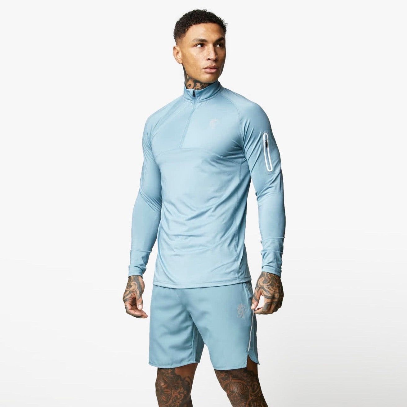 Gym King Contrast Flex 1/4 Zip - Smoke Blue sold by The Gym King product image thumbnail 2