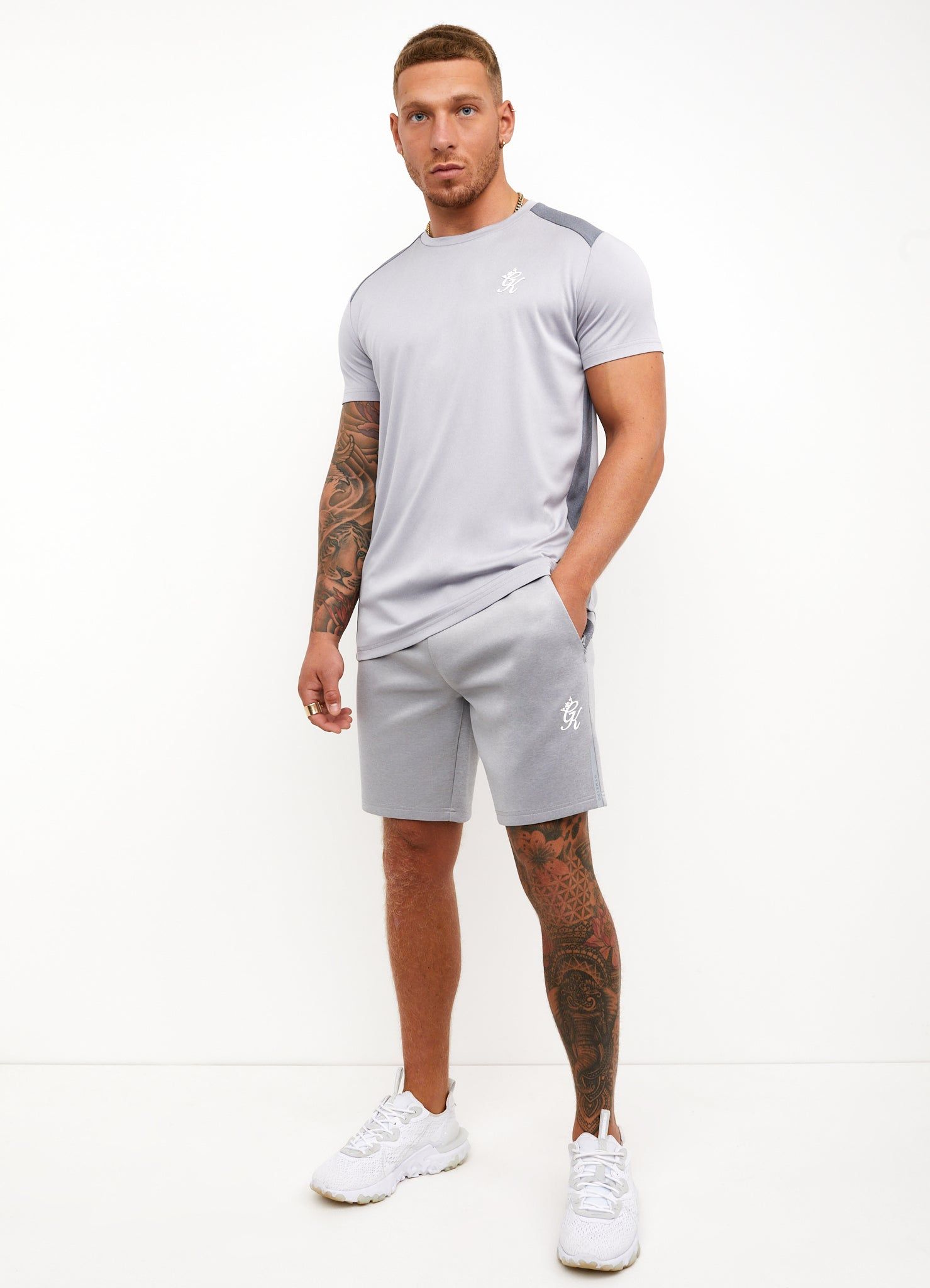 Gym King Contrast Panel Tee - Grey Marl sold by The Gym King product image thumbnail 5