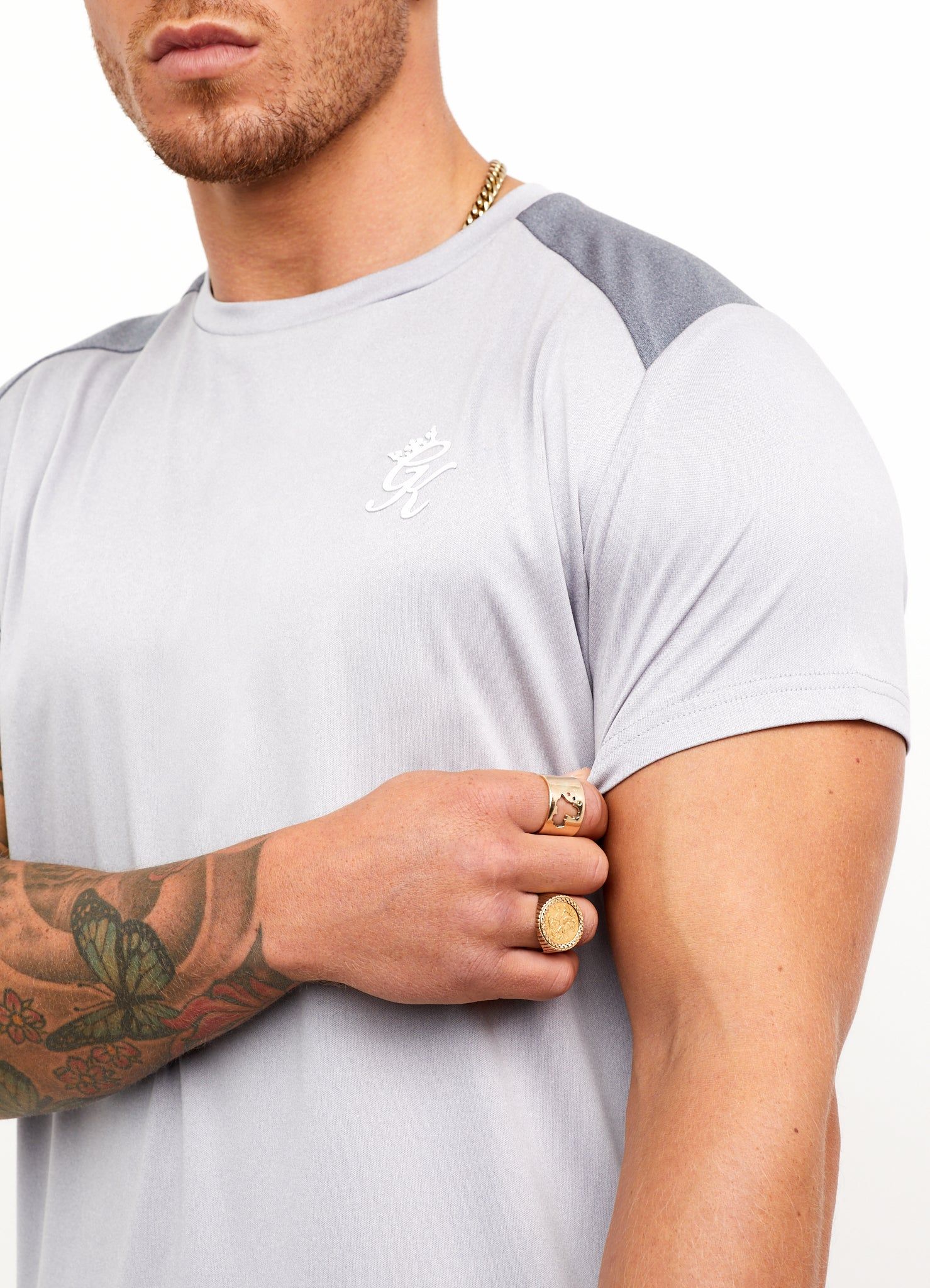 Gym King Contrast Panel Tee - Grey Marl sold by The Gym King product image thumbnail 6