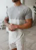 Gym King Contrast Panel Jersey Tee - Light Stone/Taupe/White sold by The Gym King