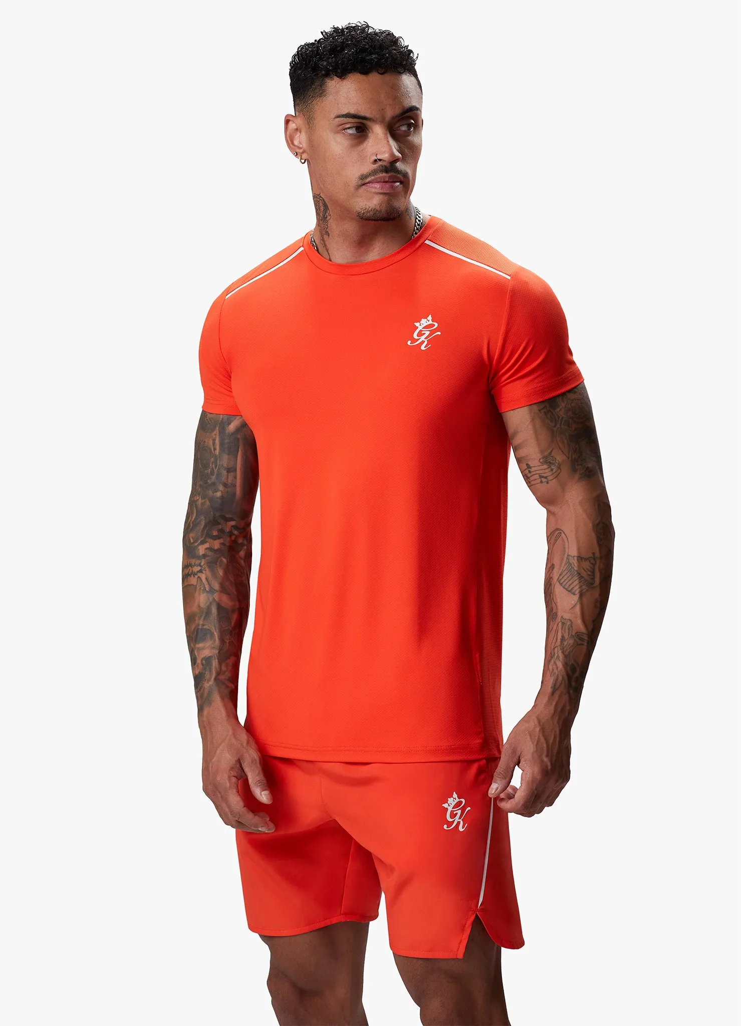 Gym King Flex Tee - Chilli Red/White sold by The Gym King