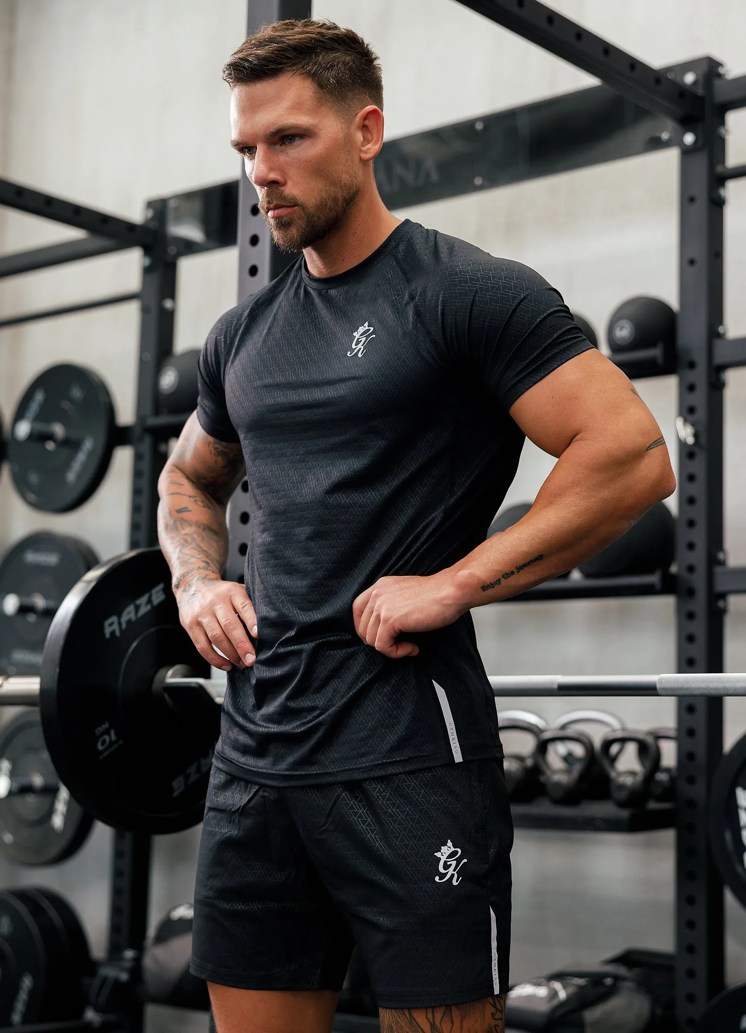 Gym King Debossed Energy Short - 6" - Black AOP sold by The Gym King product image thumbnail 3