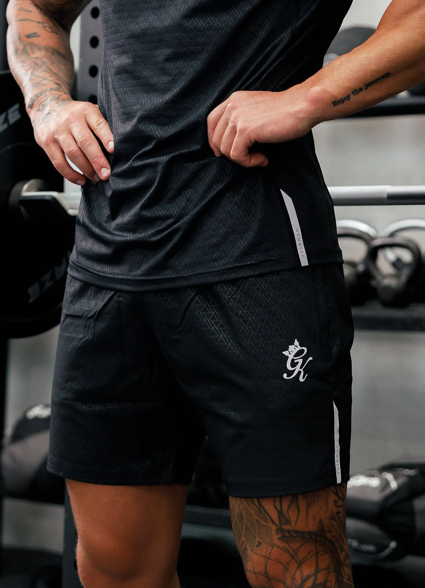 Gym King Debossed Energy Short - 6" - Black AOP sold by The Gym King product image thumbnail 4