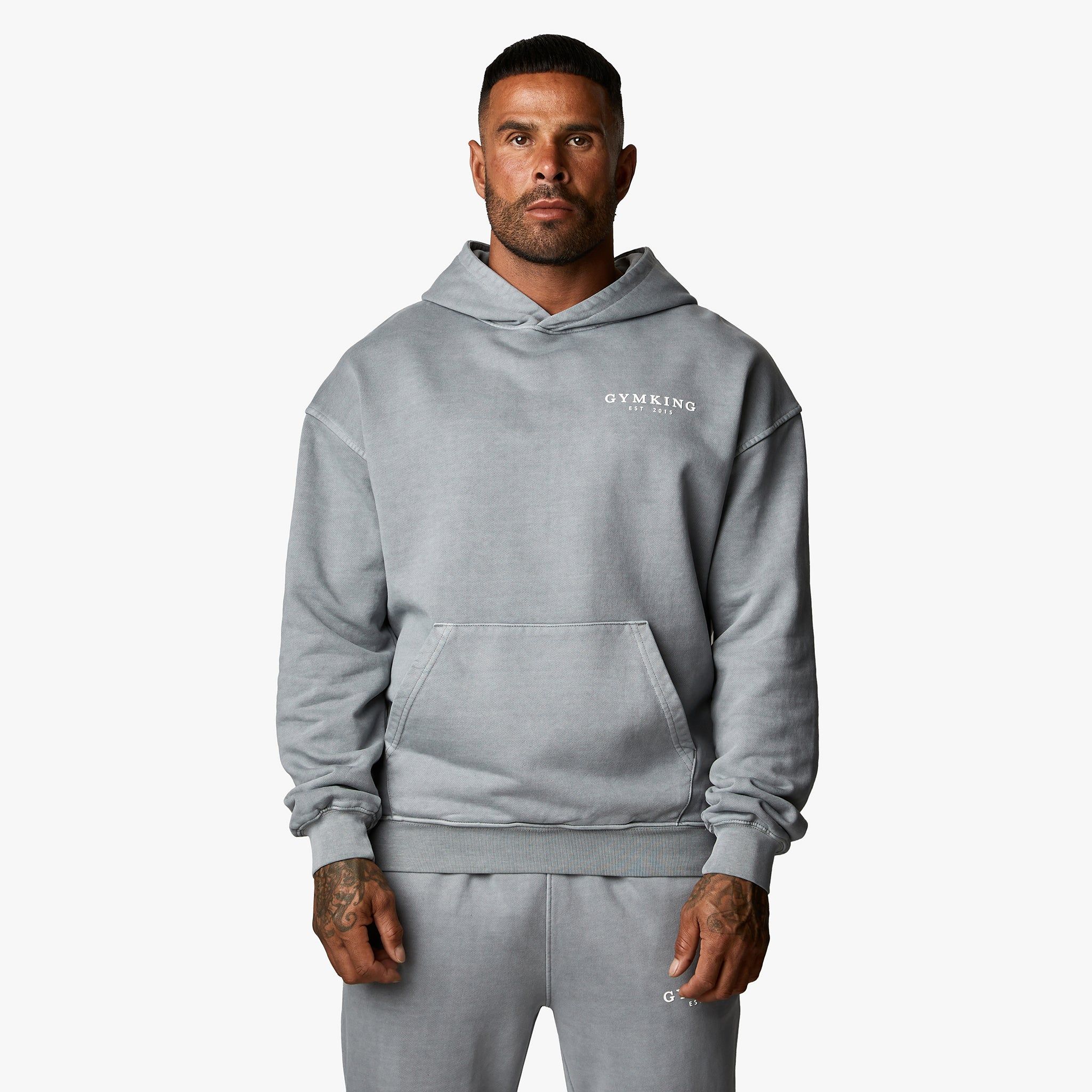 Gym King Est. Legacy Hood - Washed Grey sold by The Gym King product image thumbnail 2