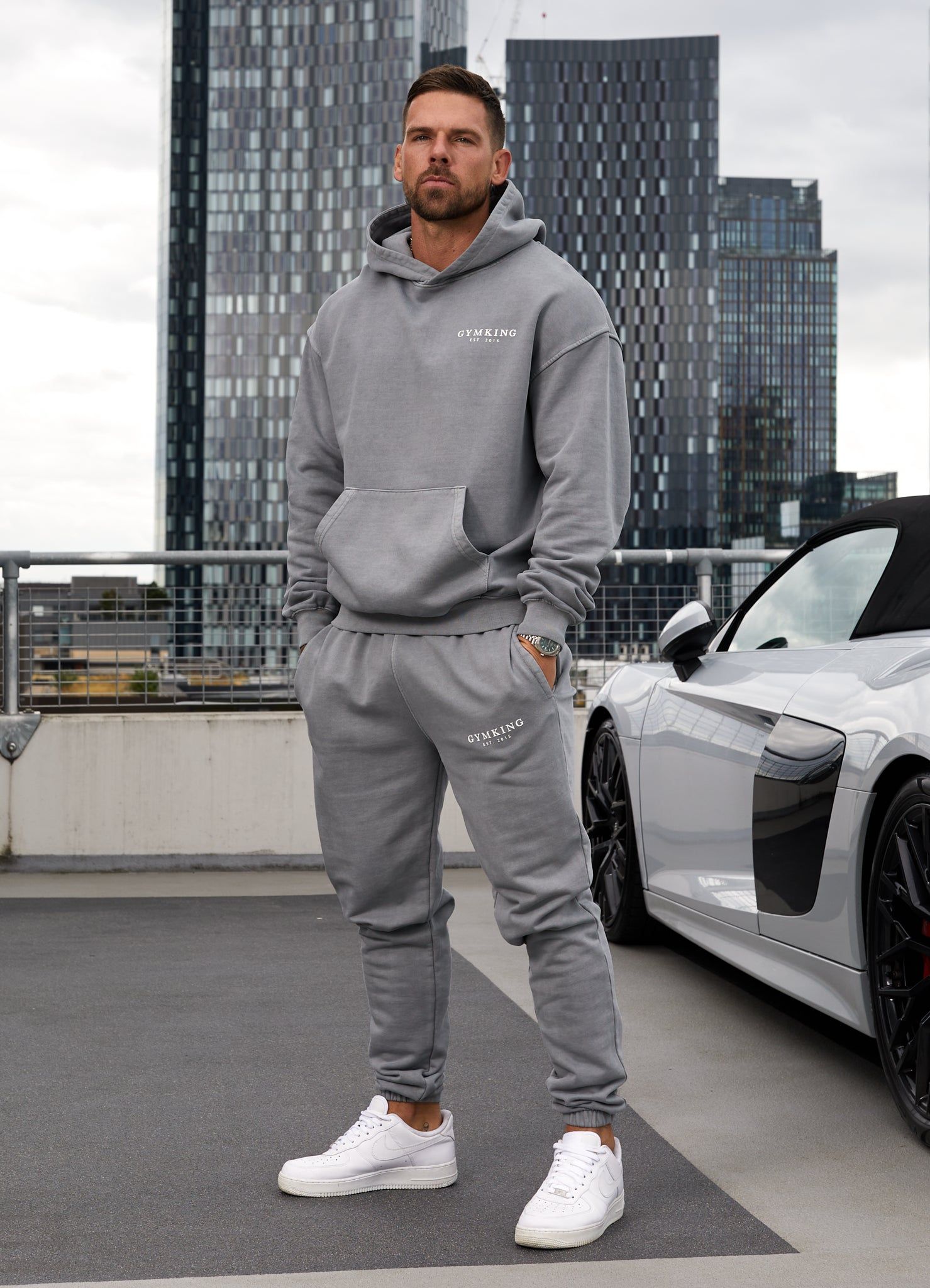 Gym King Est. Legacy Hood - Washed Grey sold by The Gym King product image thumbnail 4