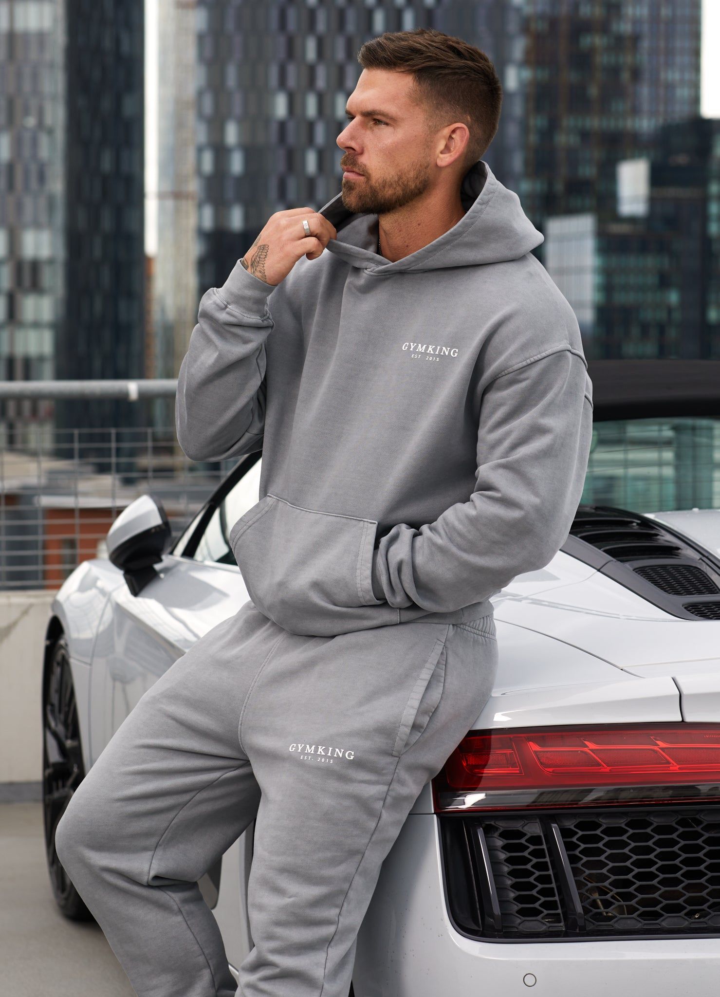 Gym King Est. Legacy Hood - Washed Grey sold by The Gym King product image thumbnail 3