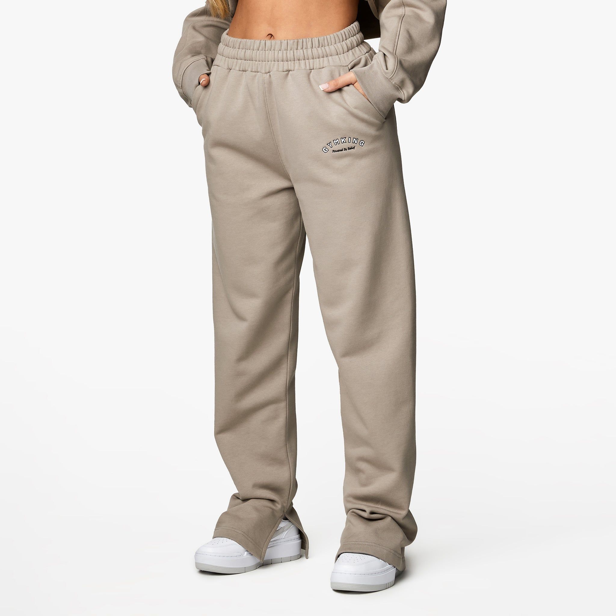 Gym King Radiance Straight Leg Split Hem Jogger - Mocha sold by The Gym King product image thumbnail 2