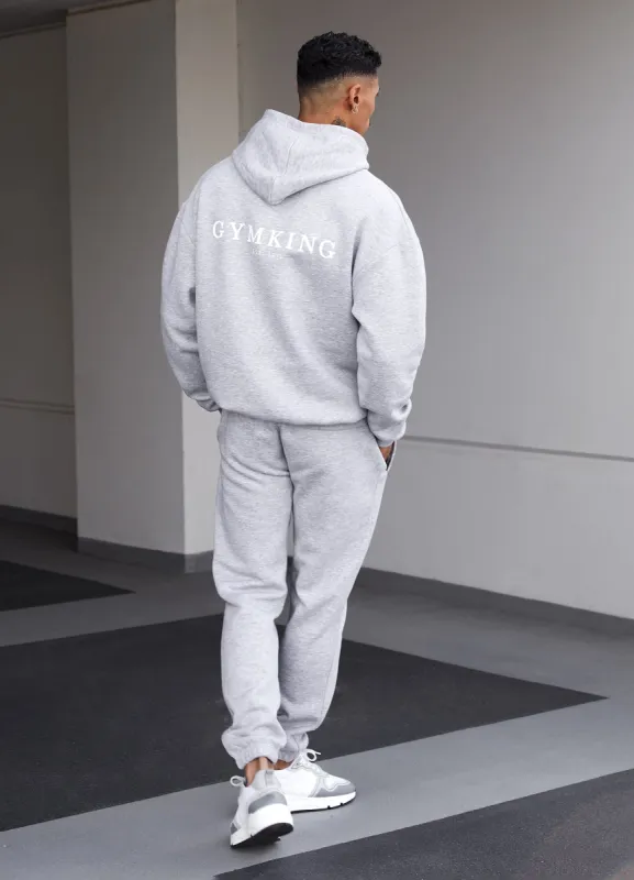 Gym King Established Tracksuit - Light Grey Marl sold by The Gym King