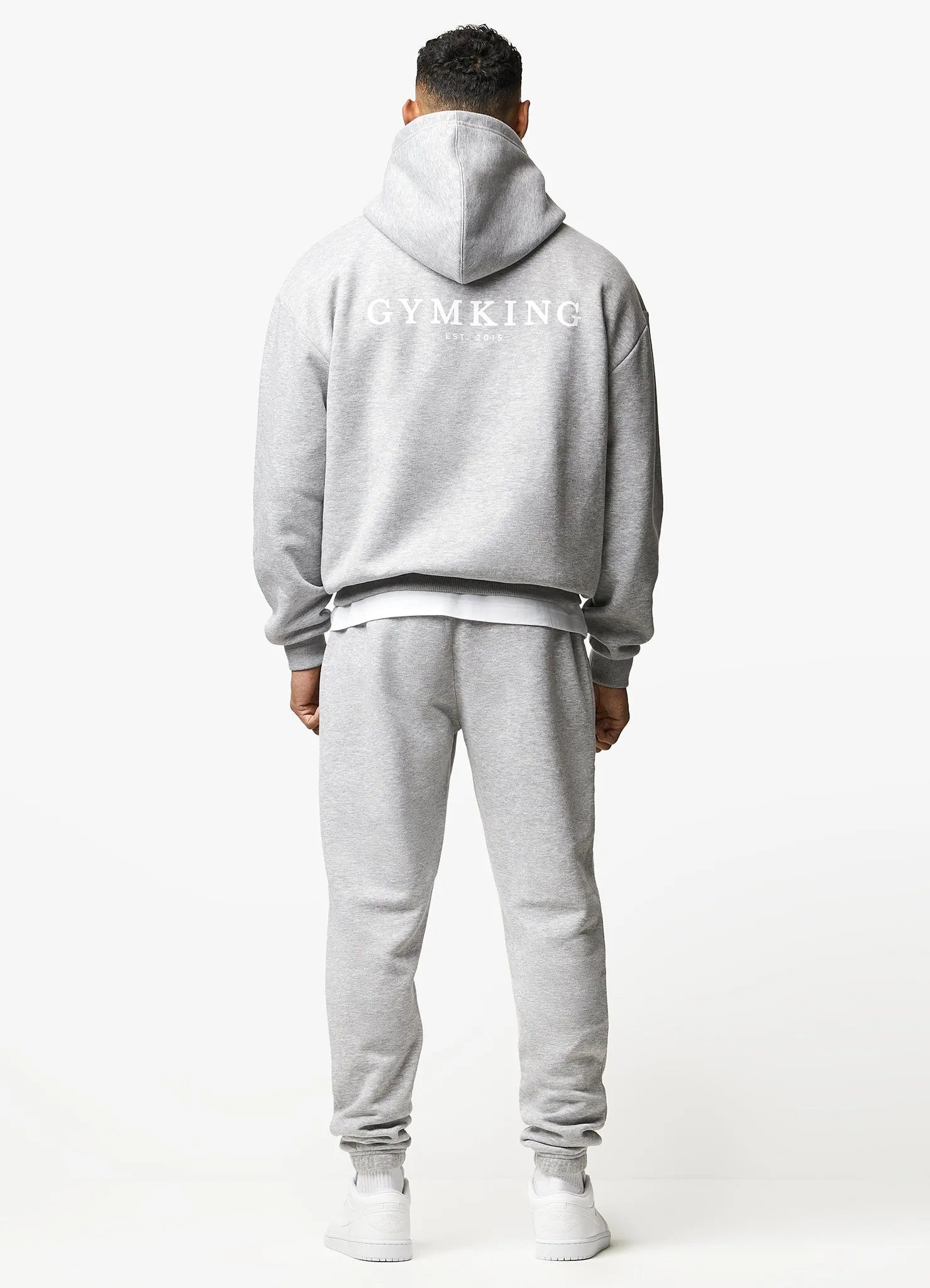Gym King Established Tracksuit - Light Grey Marl sold by The Gym King product image thumbnail 2