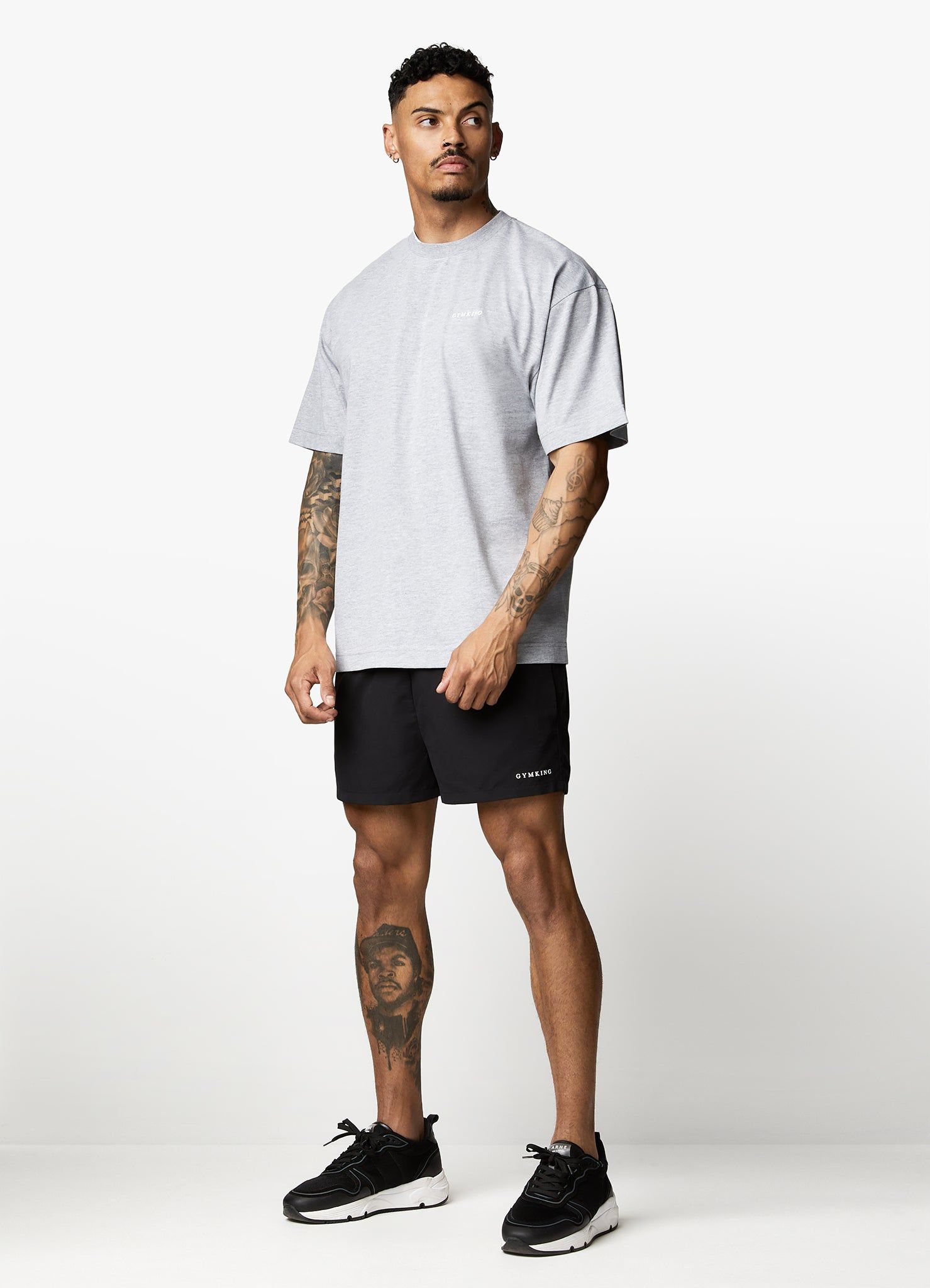 Gym King Linear Arch Tee - Light Grey Marl sold by The Gym King product image thumbnail 4