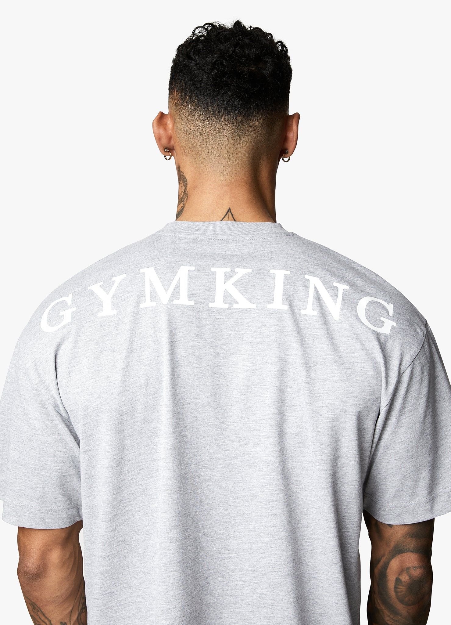 Gym King Linear Arch Tee - Light Grey Marl sold by The Gym King