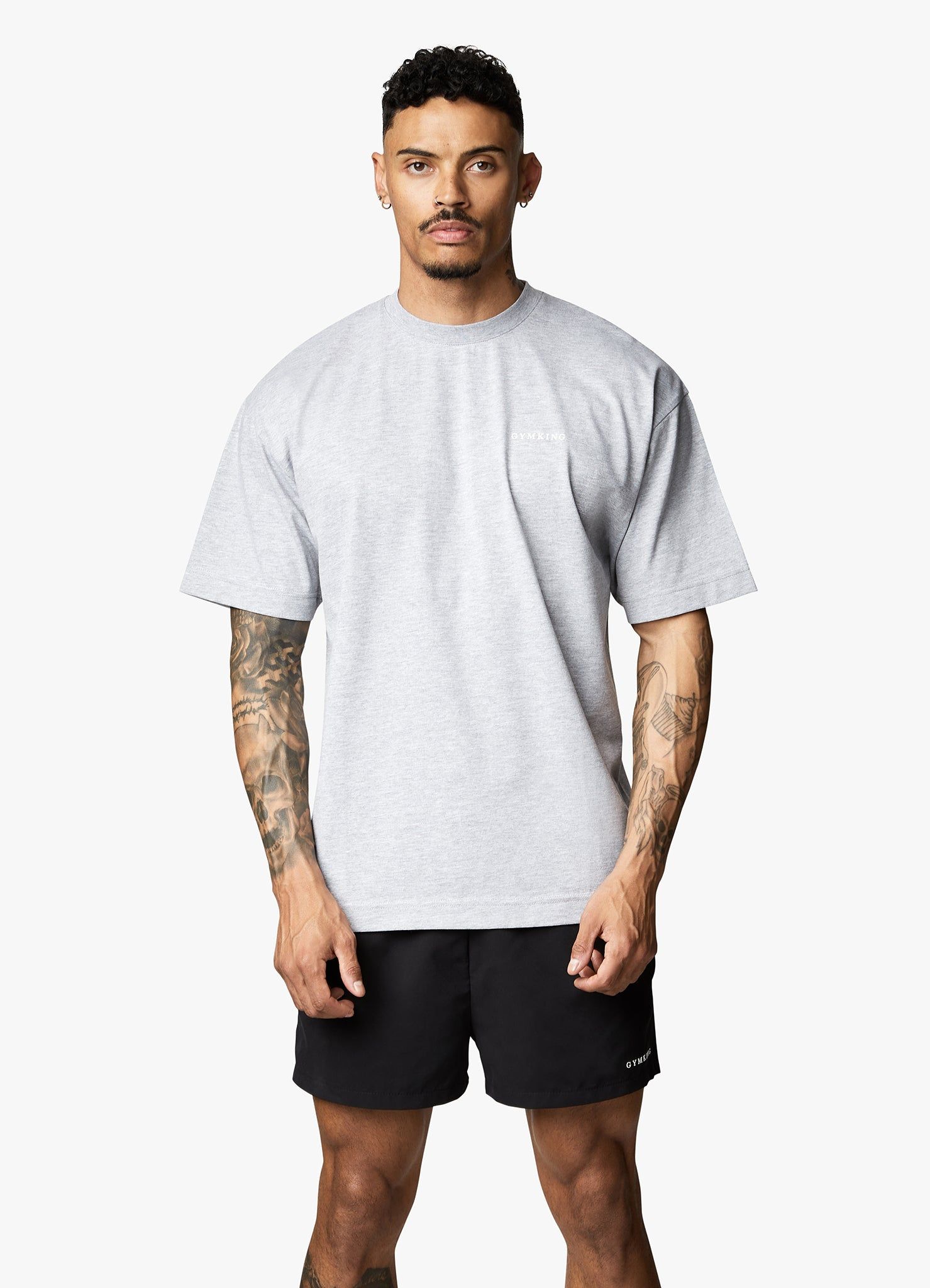 Gym King Linear Arch Tee - Light Grey Marl sold by The Gym King product image thumbnail 5