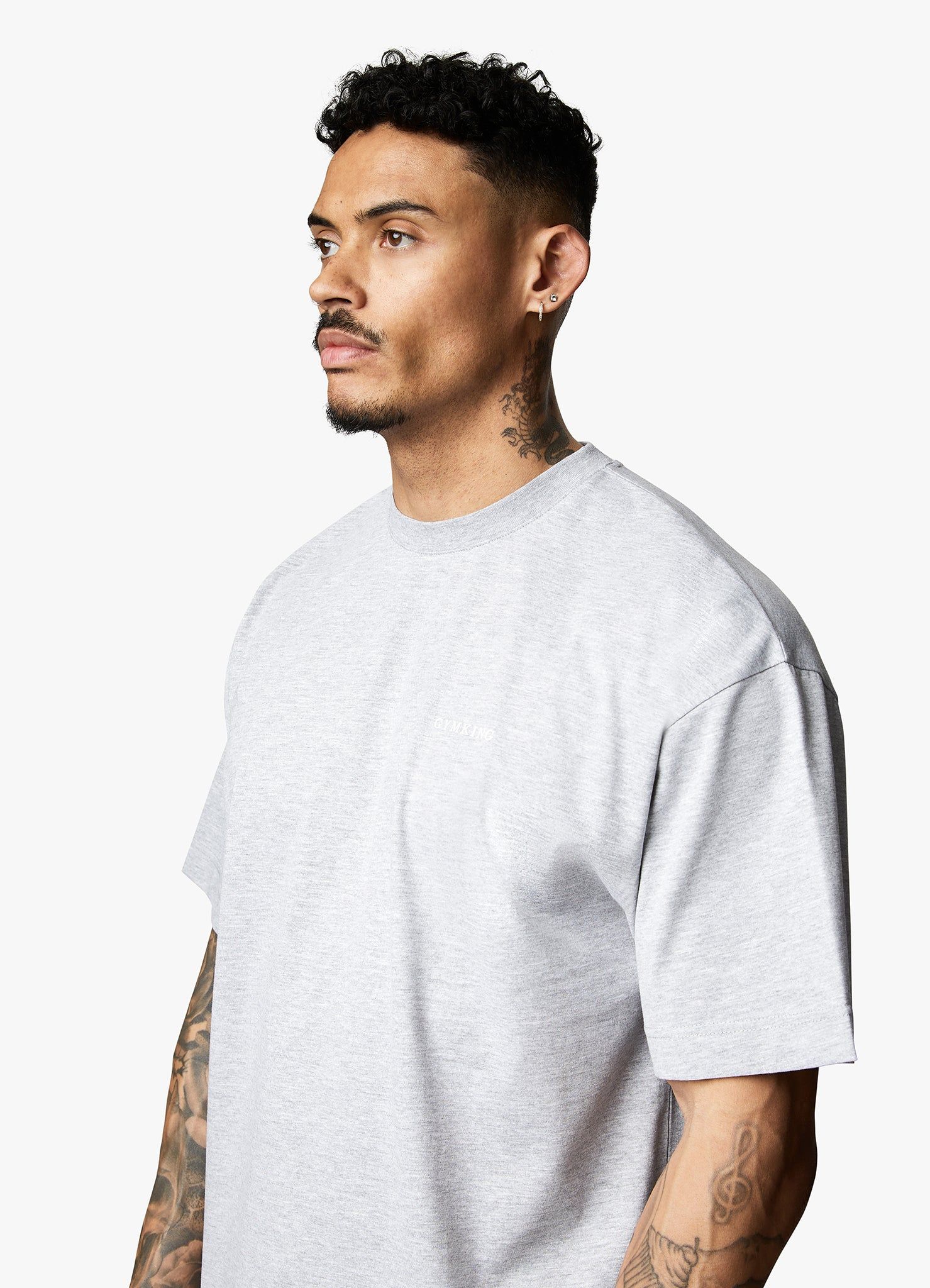 Gym King Linear Arch Tee - Light Grey Marl sold by The Gym King product image thumbnail 7