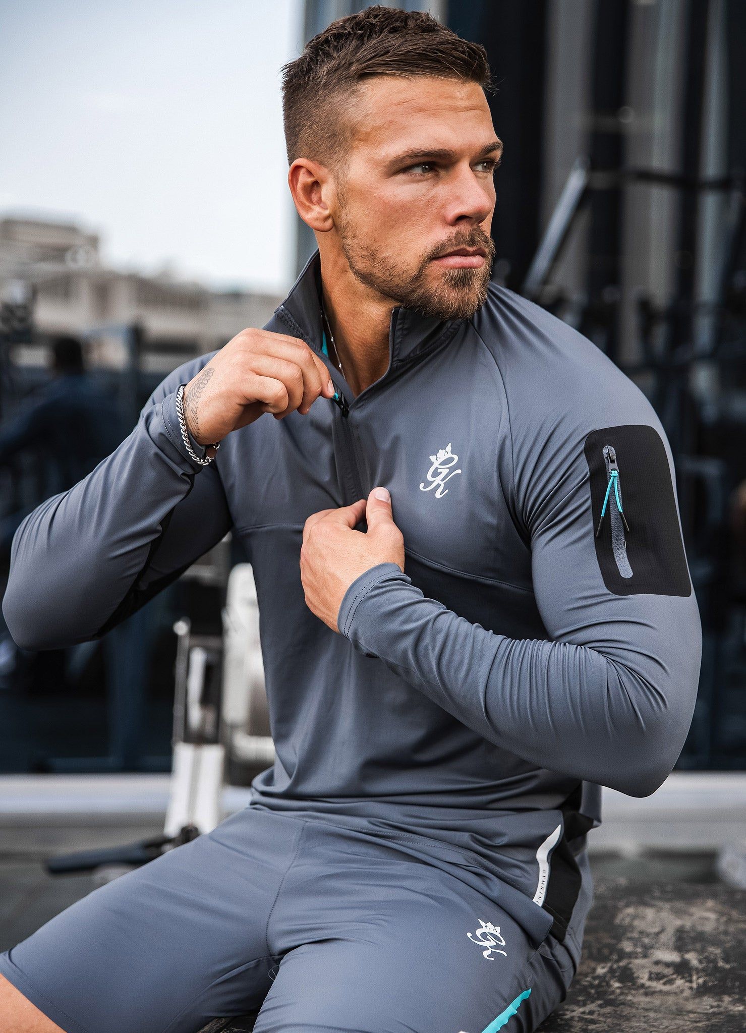 Gym King Flex 1/4 Zip Funnel - Dark Grey sold by The Gym King