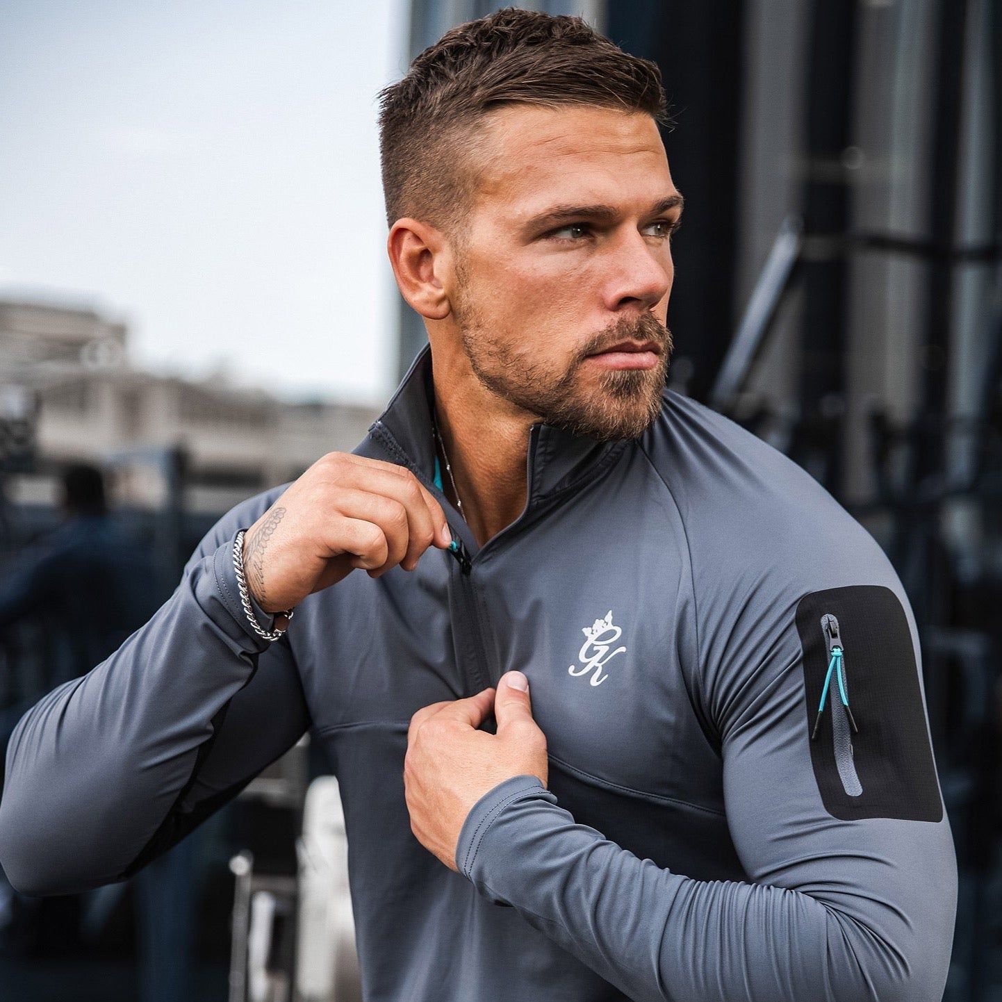 Gym King Flex 1/4 Zip Funnel - Dark Grey sold by The Gym King product image thumbnail 2