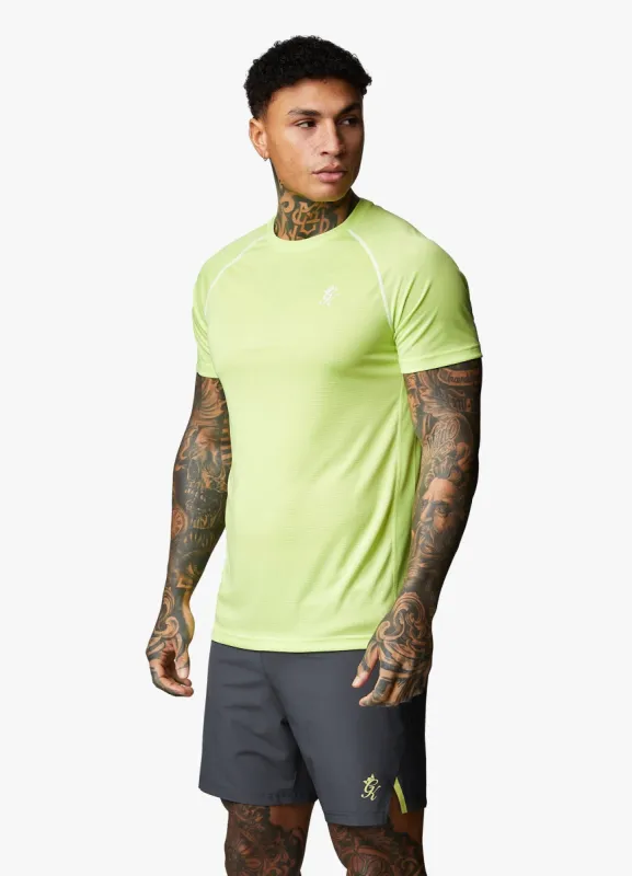 Gym King Motivate Stripe Tee - Lime/Graphite sold by The Gym King