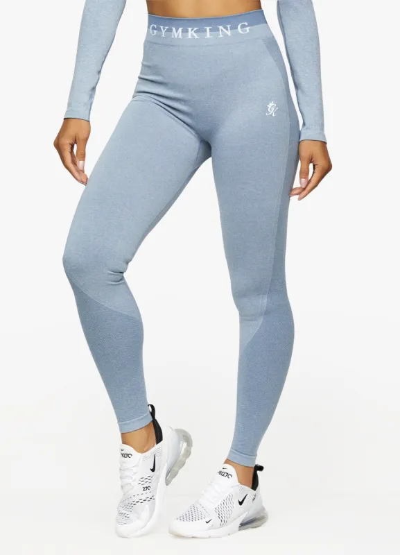 Gym King Seamless Results Leggings - Denim Marl sold by The Gym King
