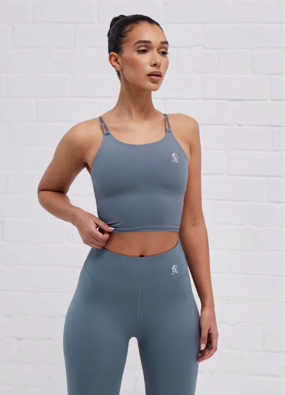 Gym King 365 Longline Tank Sports Bra - Petrol Blue sold by The Gym King