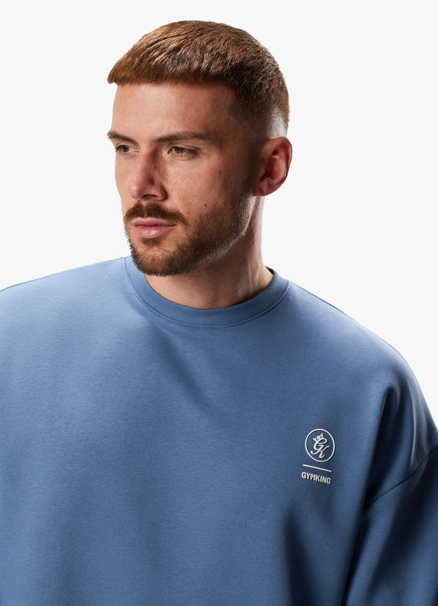 Gym King Aventus Drop Shoulder Crew - Blue Smoke sold by The Gym King product image thumbnail 4