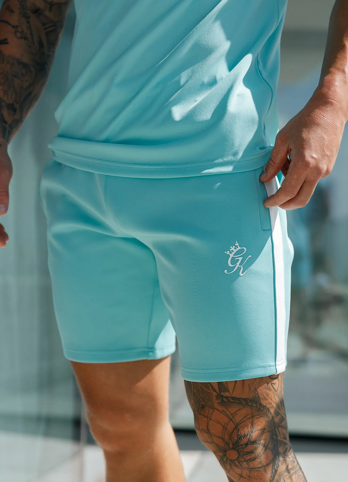 Gym King Core Plus Poly Short - Aqua Blue sold by The Gym King