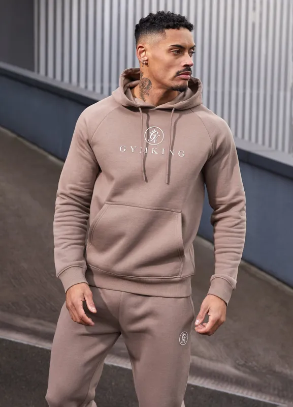 Gym King Pro Logo Fleece Hood - Dark Taupe sold by The Gym King