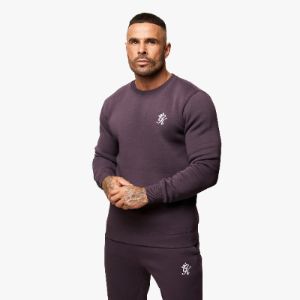 Gym King Fundamental Fleece Crew - Plum sold by The Gym King
