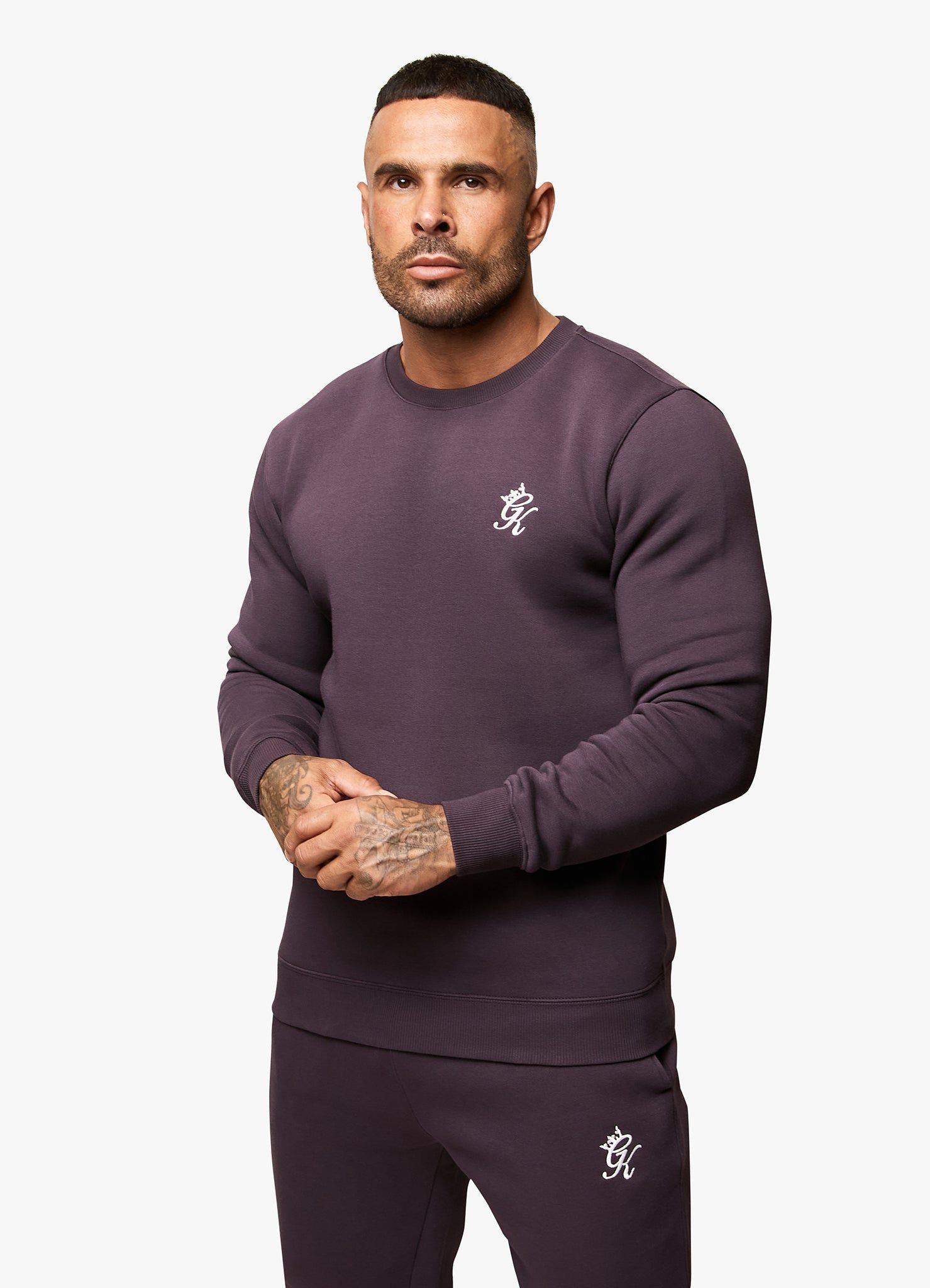 Gym King Fundamental Fleece Crew - Plum sold by The Gym King