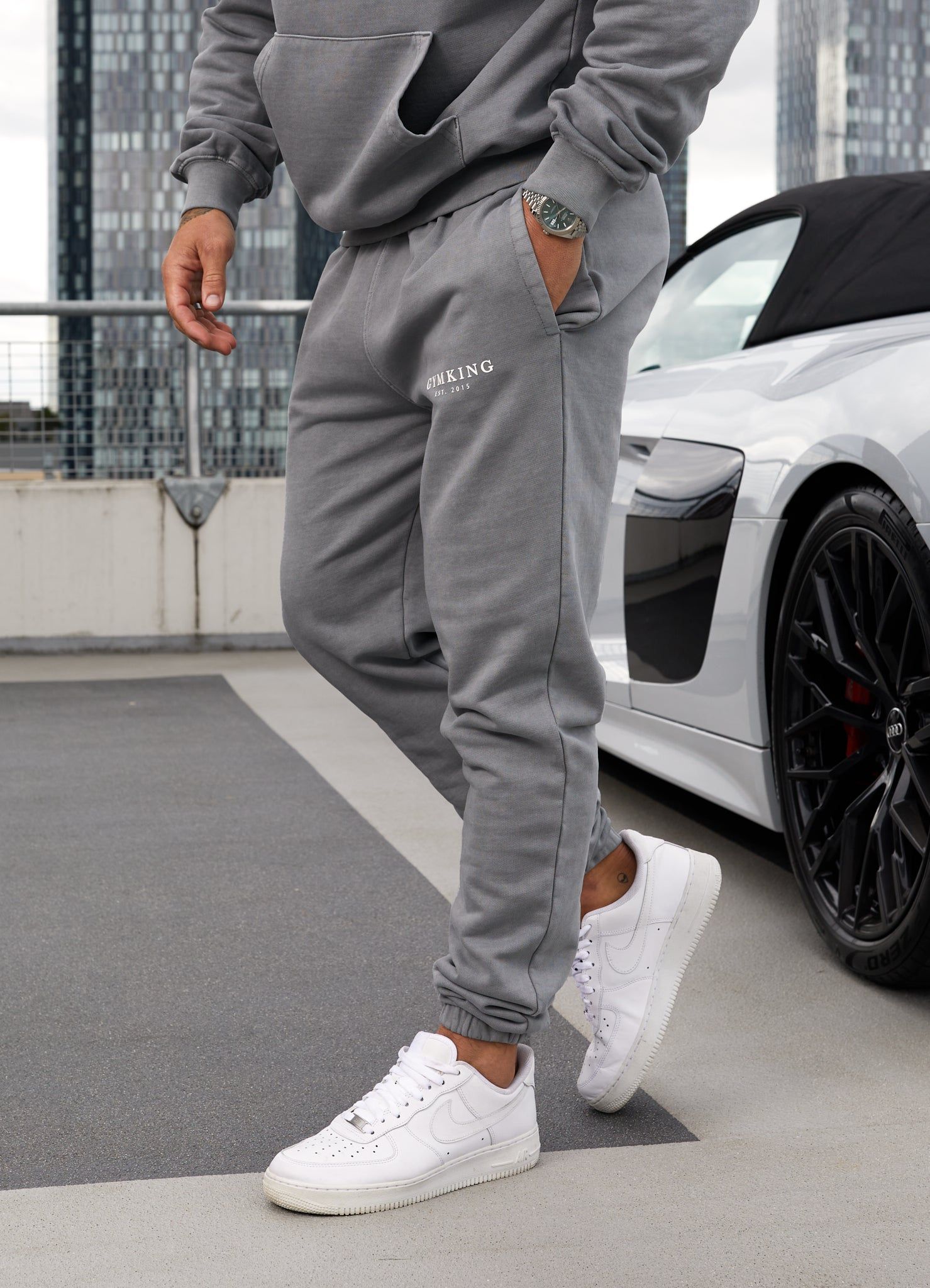 Gym King Est. Legacy Jogger - Washed Grey sold by The Gym King
