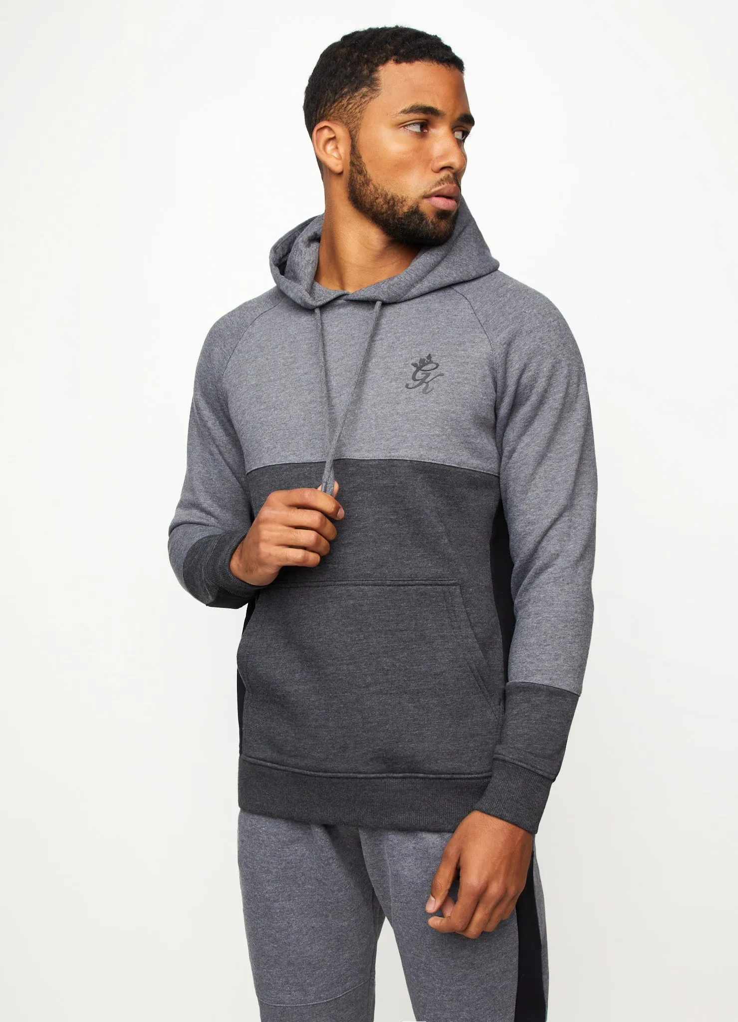 Gym King Minefield Hood - Black/Charcoal Marl sold by The Gym King