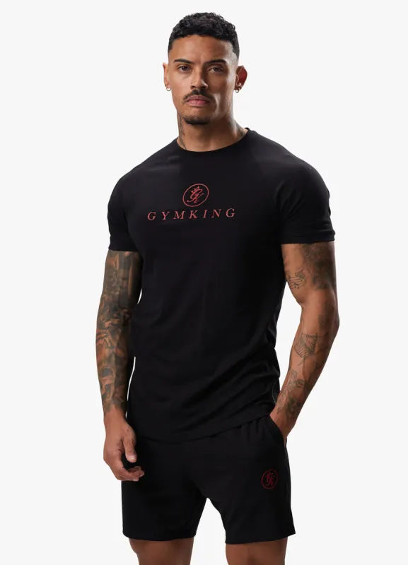 Gym King Pro Logo Jersey Tee - Black/Red sold by The Gym King