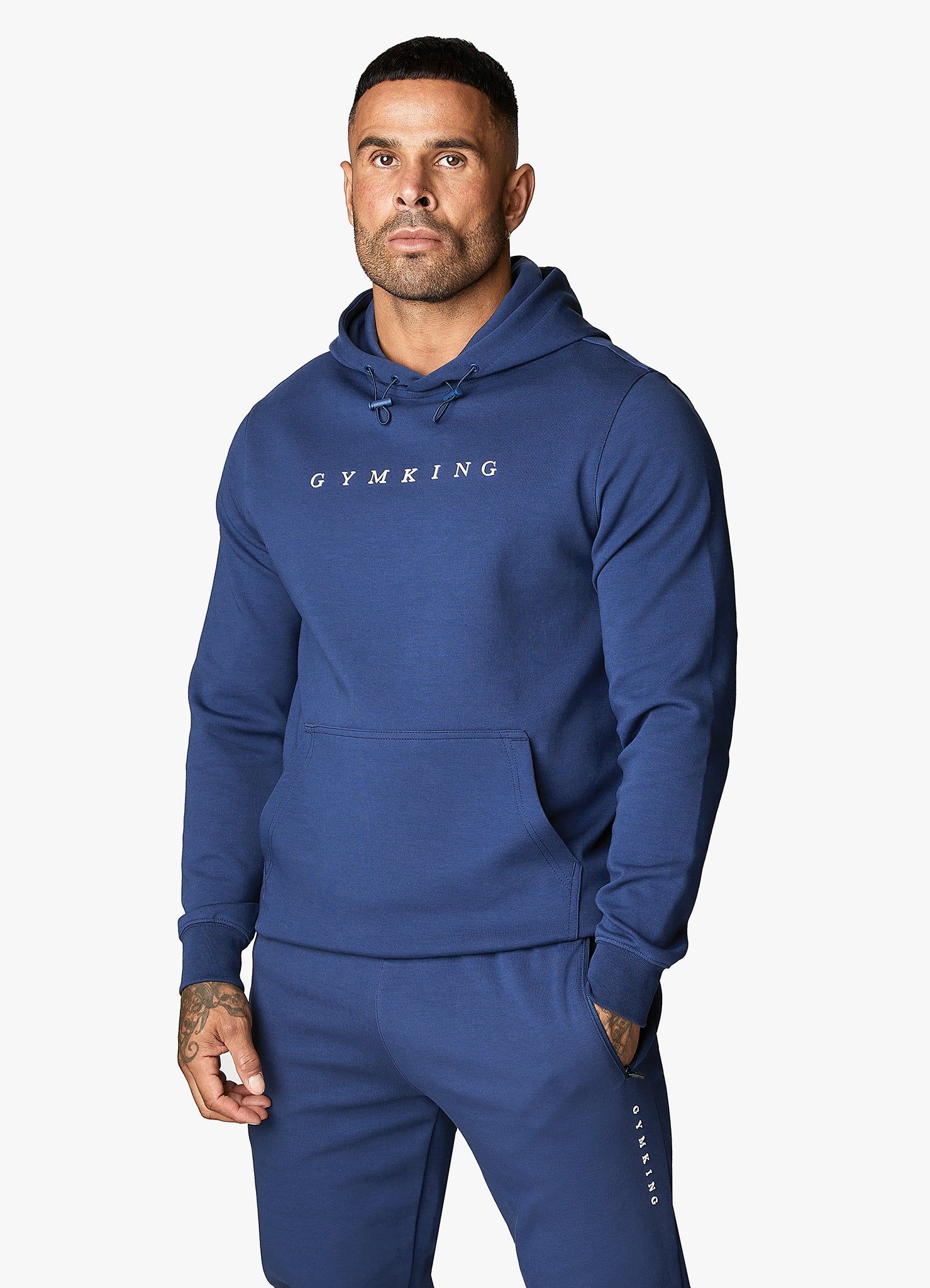 Gym King Linear Print Interlock Hood - Indigo Blue sold by The Gym King product image thumbnail 5