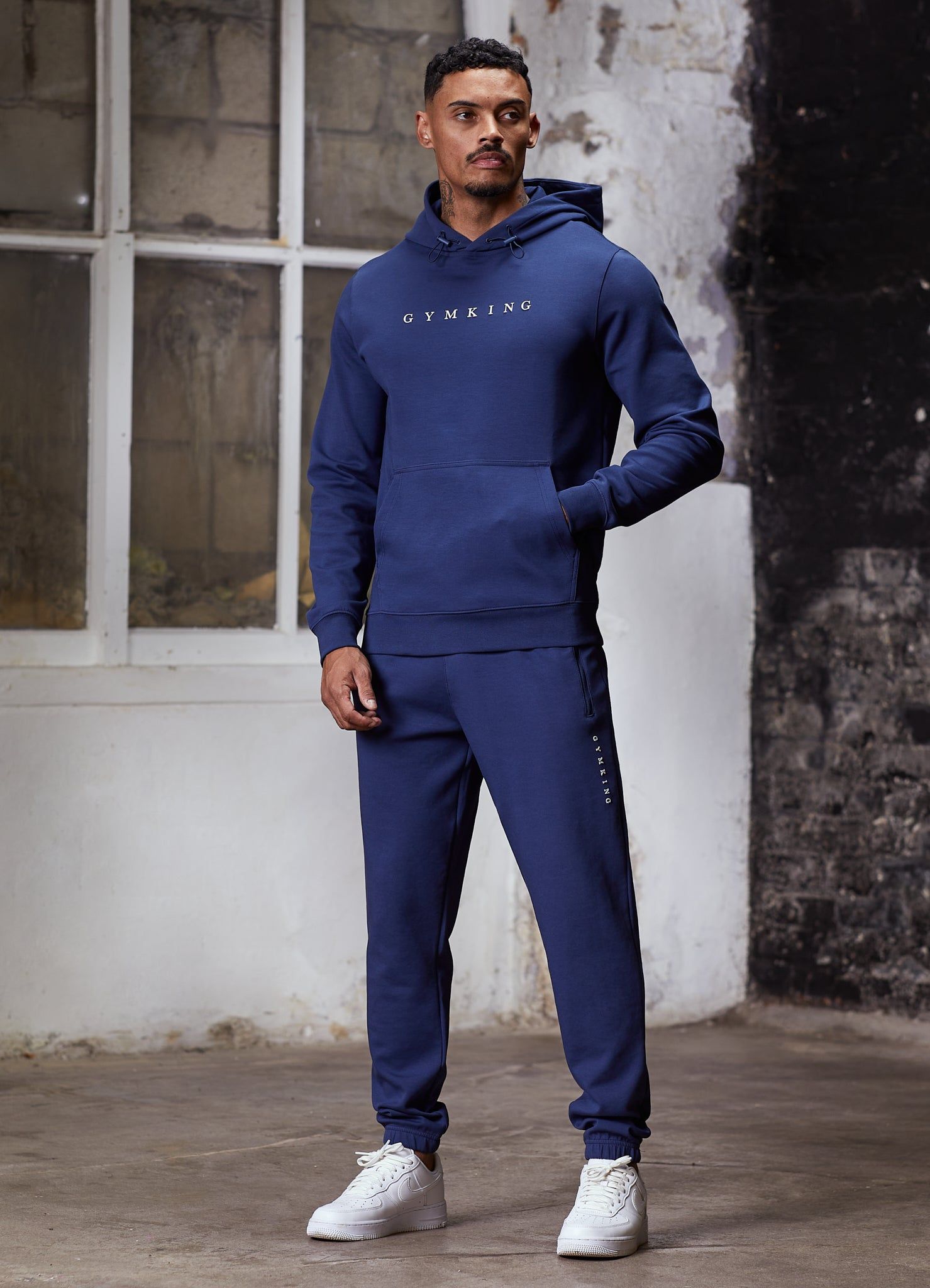 Gym King Linear Print Interlock Hood - Indigo Blue sold by The Gym King product image thumbnail 4