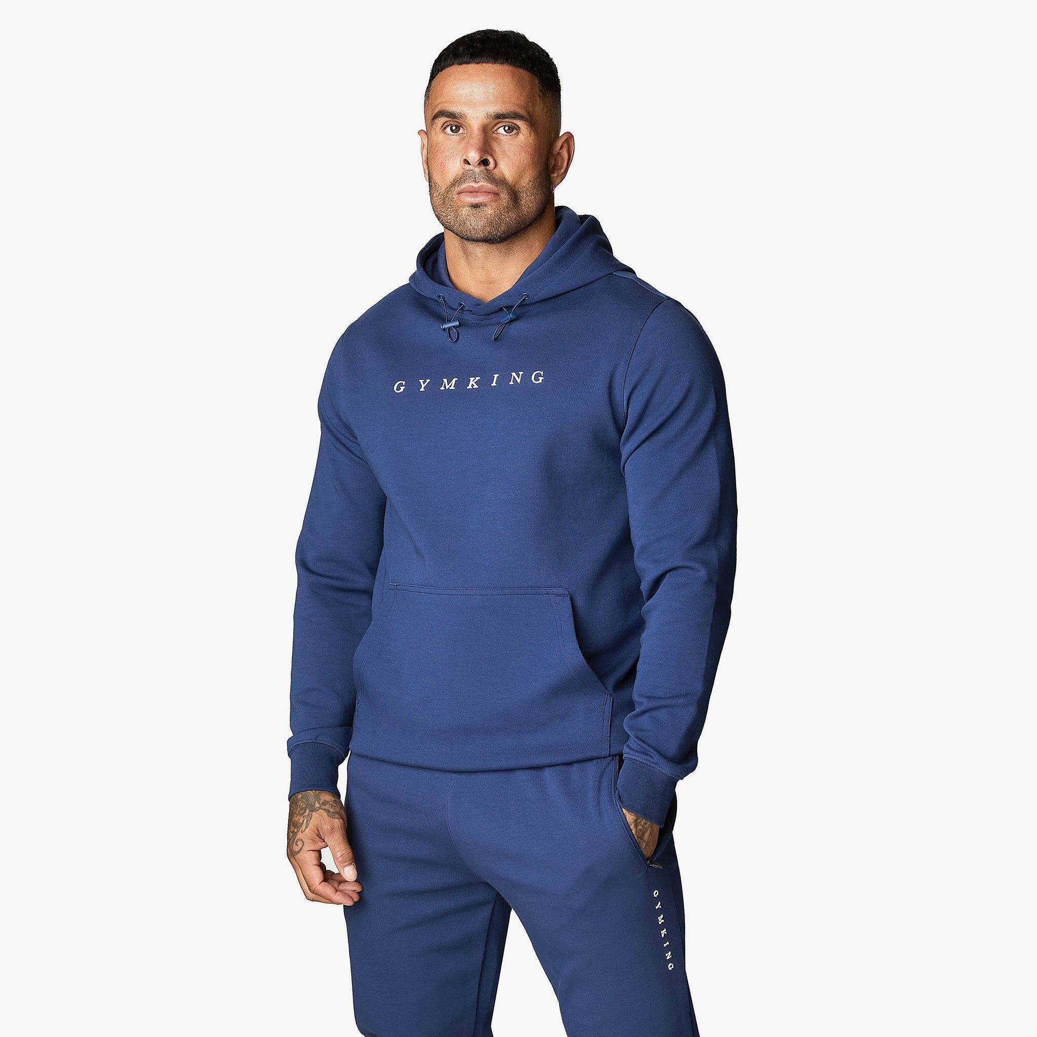 Gym King Linear Print Interlock Hood - Indigo Blue sold by The Gym King product image thumbnail 2