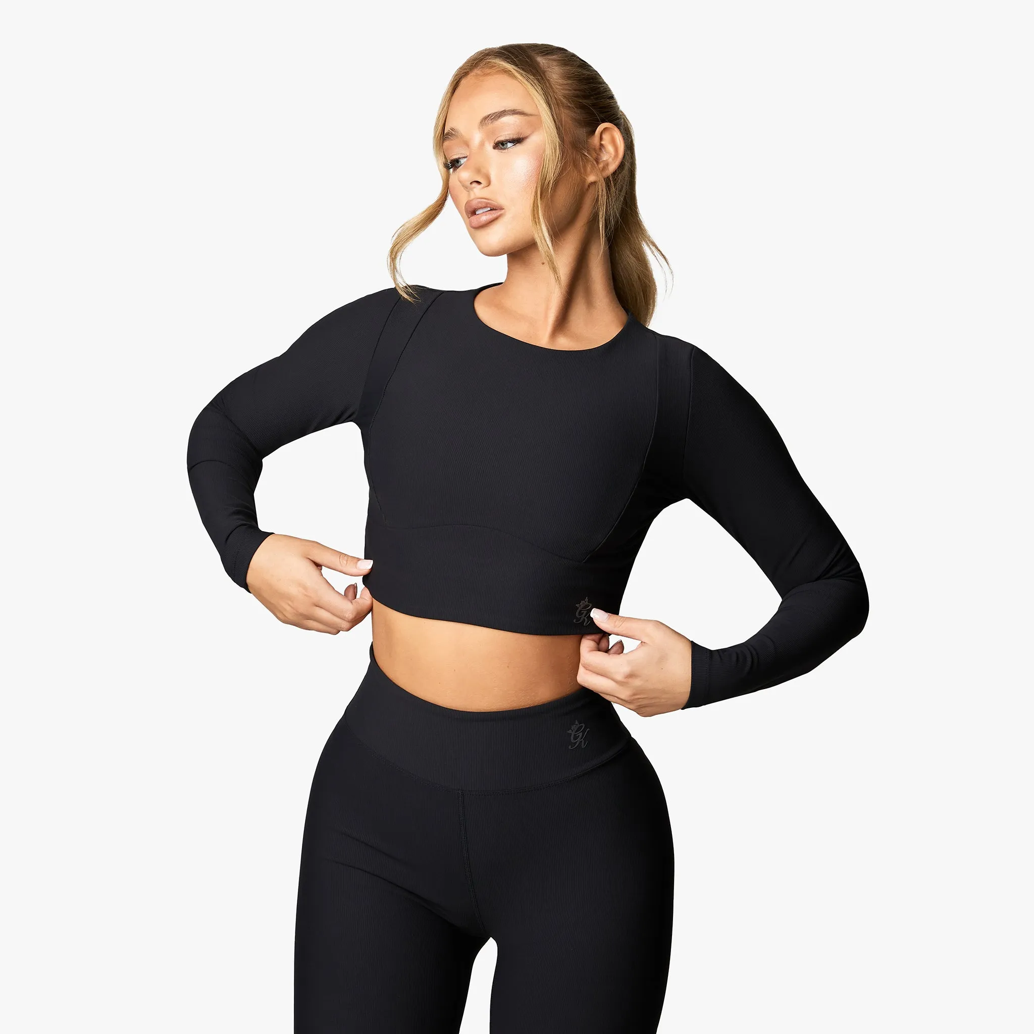 Gym King Align LS Crop Tee - Black sold by The Gym King product image thumbnail 2