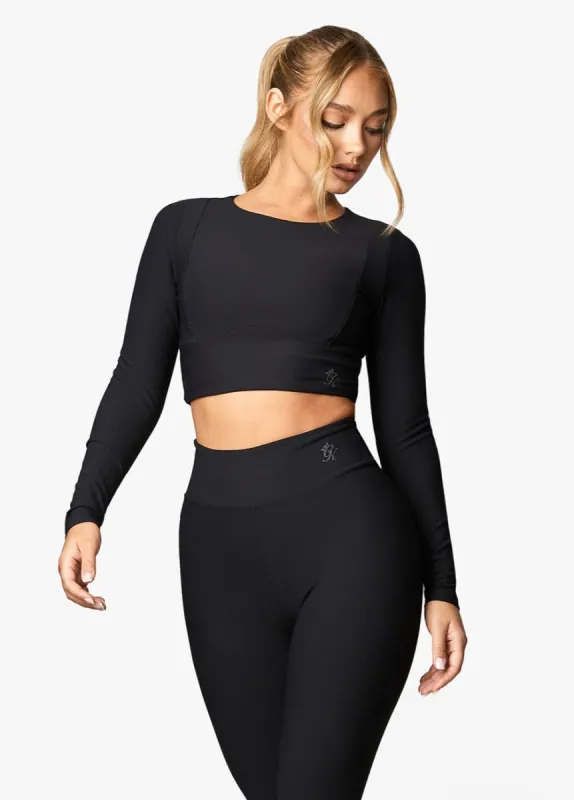 Gym King Align LS Crop Tee - Black sold by The Gym King