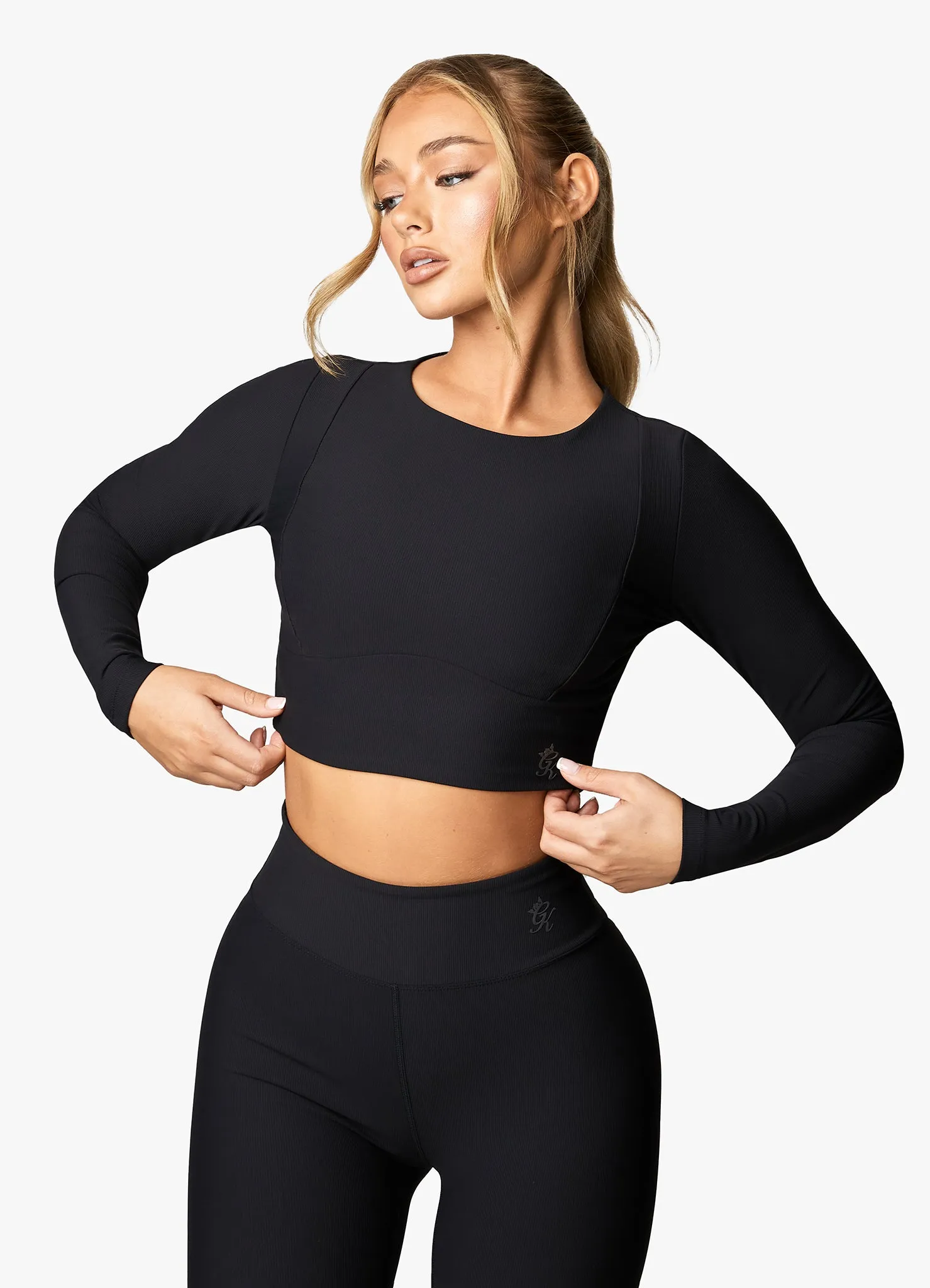 Gym King Align LS Crop Tee - Black sold by The Gym King product image thumbnail 5